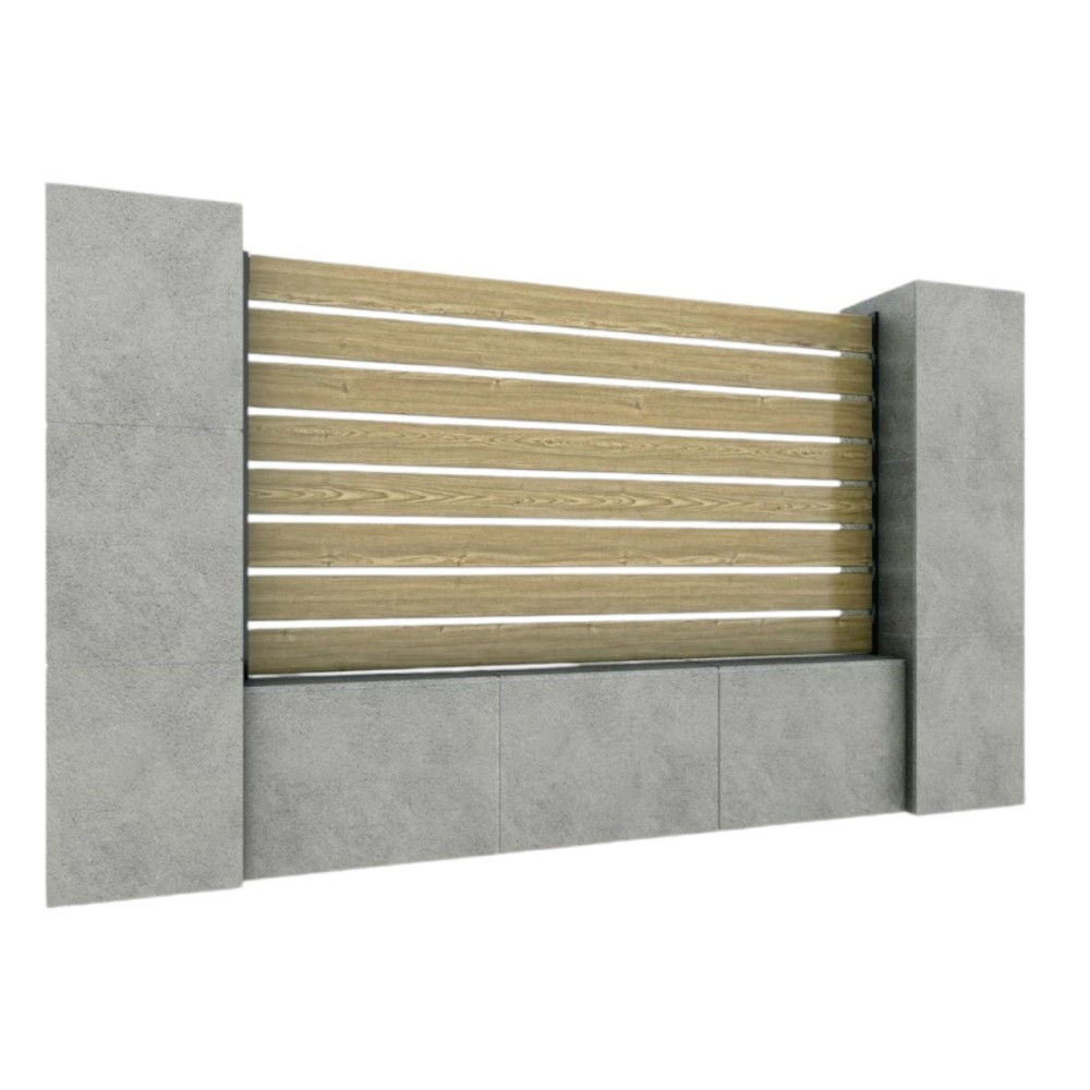 Profil gard WPC compozit lemn-plastic D6473, rezistent UV si inghet -40C/+60C, 1800x155x24 mm, Crem [5]