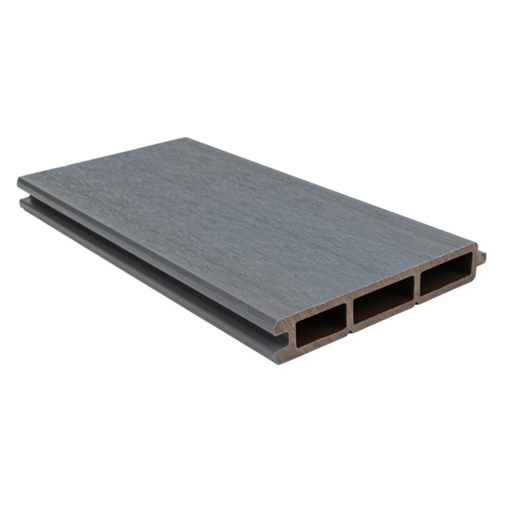 Profil gard WPC compozit lemn-plastic D6474, rezistent UV si inghet -40C/+60C, 1800x155x24 mm, Gri [2]