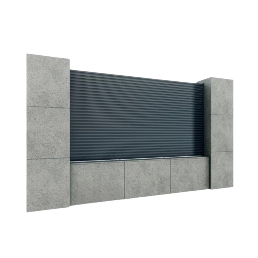 Profil gard WPC compozit lemn-plastic D6474, rezistent UV si inghet -40C/+60C, 1800x155x24 mm, Gri [8]