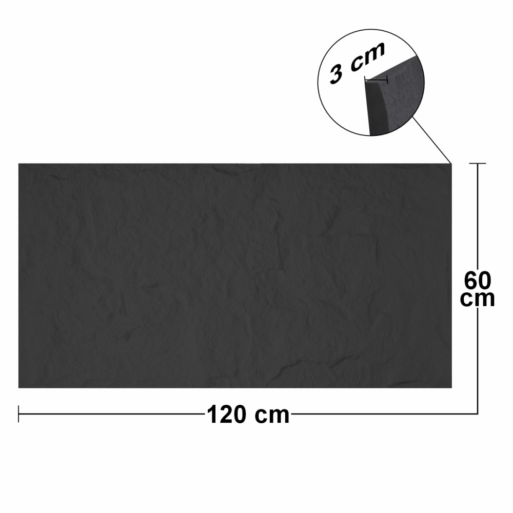 Set 10 × Panou Decorativ 3D Naimeed D5746 - Design Elegant - 1200×600×30mm - Negru [4]