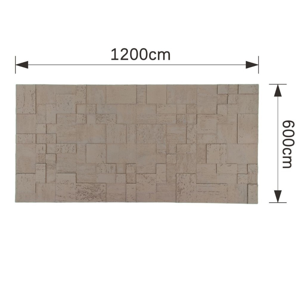 Set 10 panouri decorative flexibile din praf de piatra D7364, ignifuge, strat ceramic UV, 1200x600x2 mm, Maro deschis [5]