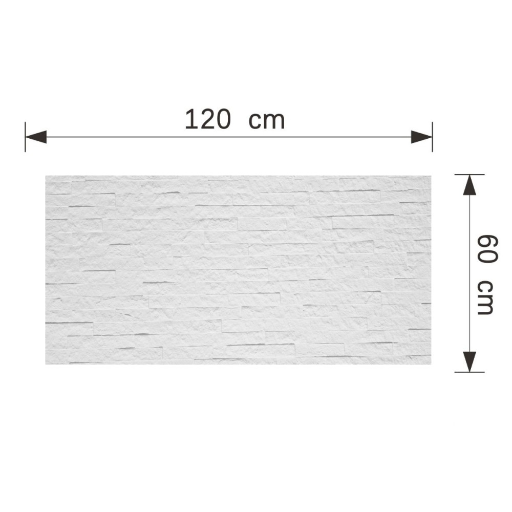 Set 12 panouri decorative flexibile din praf de piatra D7350, ignifuge, strat ceramic UV, 1200x600x2 mm, Alb [5]
