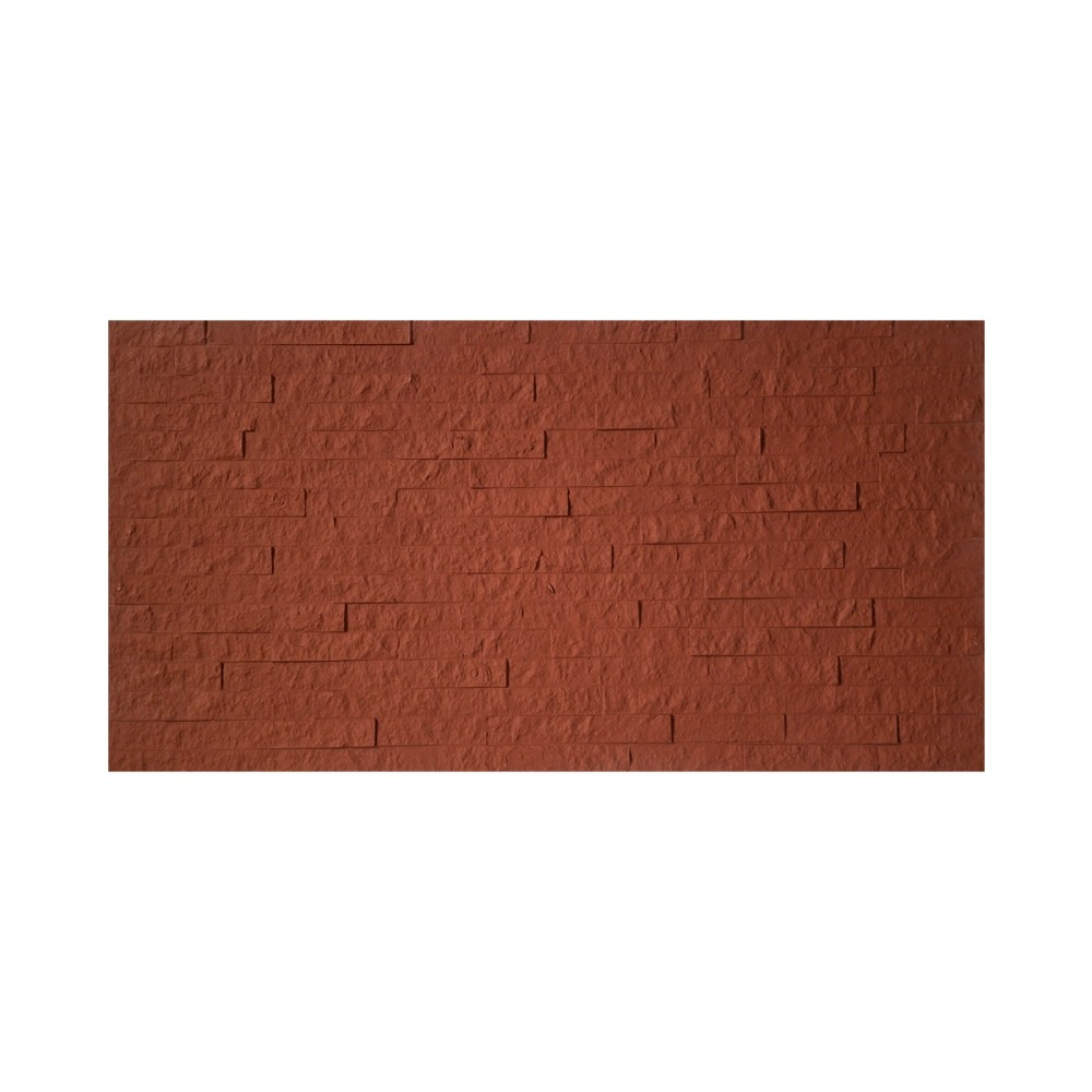 Set 12 panouri decorative flexibile din praf de piatra D7352, ignifuge, strat ceramic UV, 1200x600x2 mm, Rosu caramiziu [2]