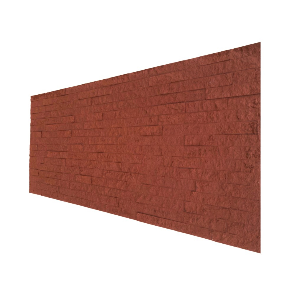 Set 12 panouri decorative flexibile din praf de piatra D7352, ignifuge, strat ceramic UV, 1200x600x2 mm, Rosu caramiziu [4]