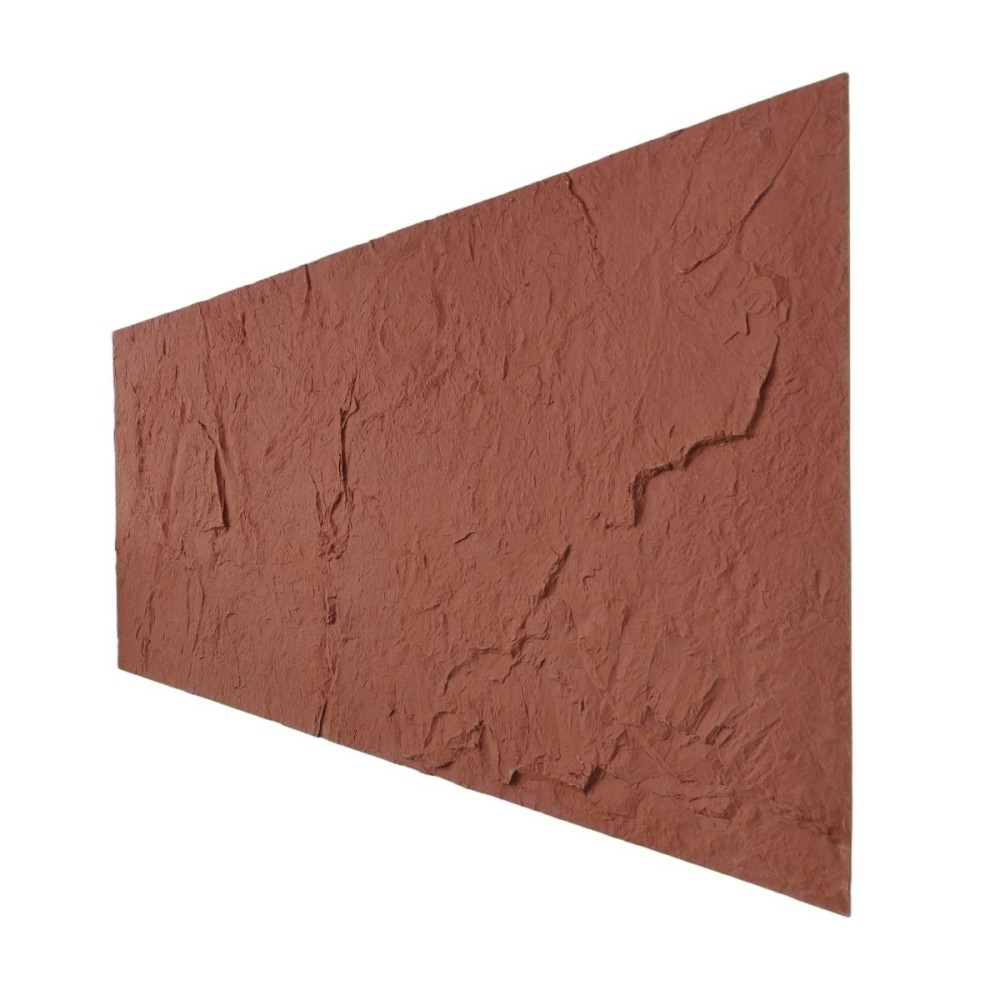 Set 14 panouri decorative flexibile din praf de piatra D7318, ignifuge, strat ceramic UV, 1200x600x2 mm, Rosu Caramiziu [4]