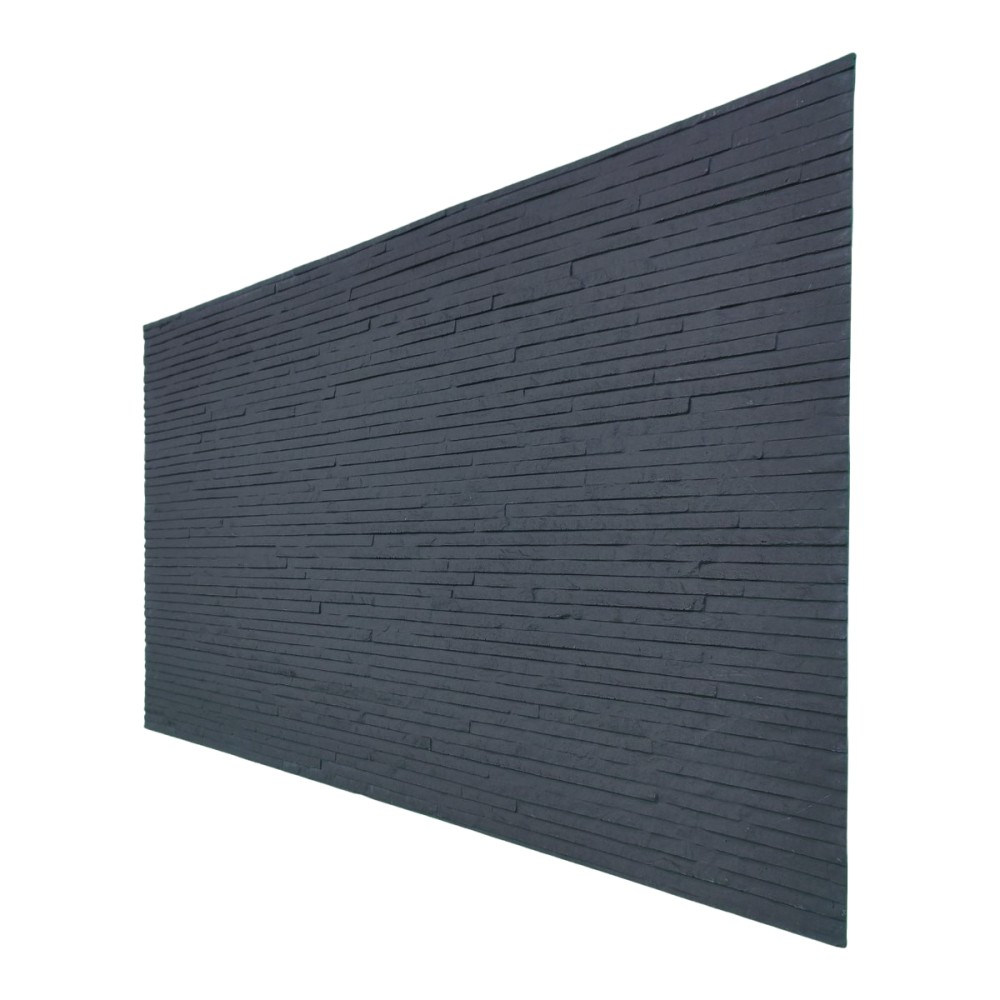Set 16 panouri decorative flexibile din praf de piatra D7333, ignifuge, strat ceramic UV, 1200x600x2 mm, Gri antracit [5]