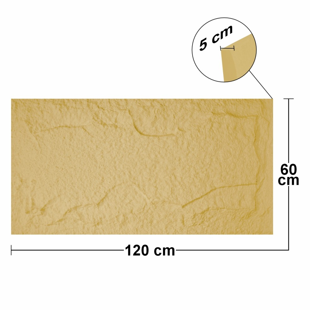 Set 3 × Panou Decorativ 3D Naimeed D5754 - Design Elegant - 1200×600×50mm - Crem [4]