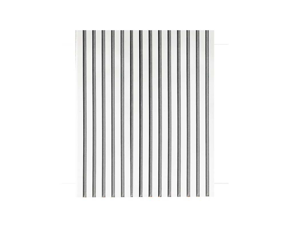 Set 4 buc - Panouri acustice lamelare din MDF pe fetru, Alb cu fetru gri, 600 x 600 x 21 mm/bucată, total 1,44 m² [5]