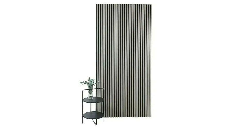 Set 4 buc - Panouri acustice lamelare din MDF pe fetru, Gri, 600 x 600 x 21 mm/bucată, total 1,44 m² [5]