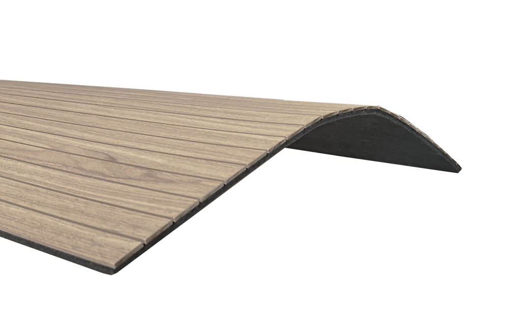 Set 4 buc - Panouri acustice lamelare flexibile din MDF pe fetru, Nuc, 2400 x 600 x 8 mm/bucată, total 5,76 m² [6]