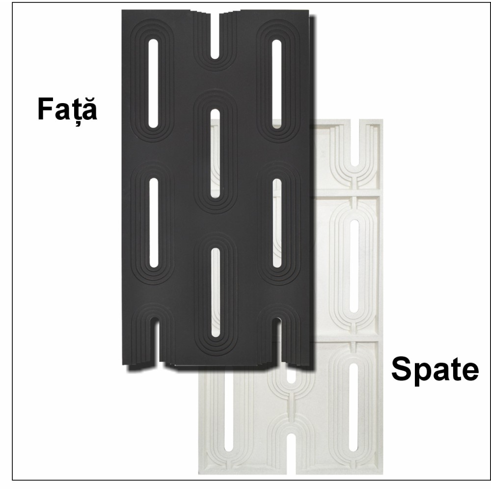 Set 4 × Panou Decorativ 3D Naimeed D5765 - Design Elegant - 1200×600×30mm - Negru [3]
