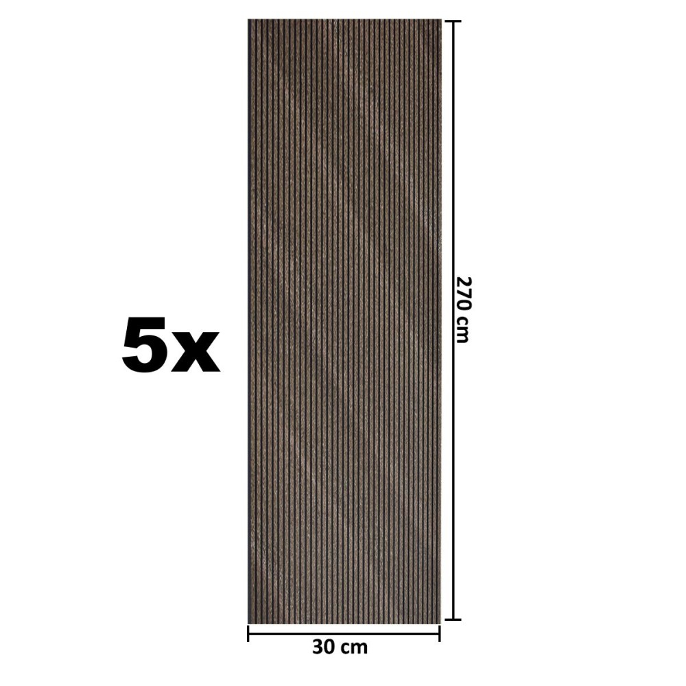 Set 5 panouri decorative, lamelar, polimer rigid, D5465, 270x30x0.5cm, Maro [5]
