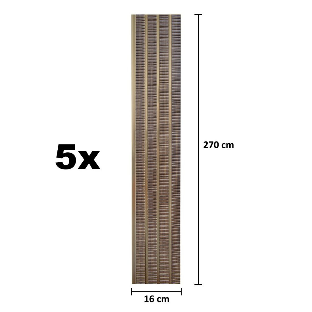 Set 5 panouri decorative, lamelar, polimer rigid, D5473, 270x16x1cm, Maro/Auriu [6]