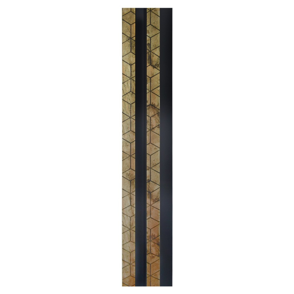 Set 5 panouri decorative, lamelar, polimer rigid, D5475, 270x12x2cm, Negru/Auriu [2]