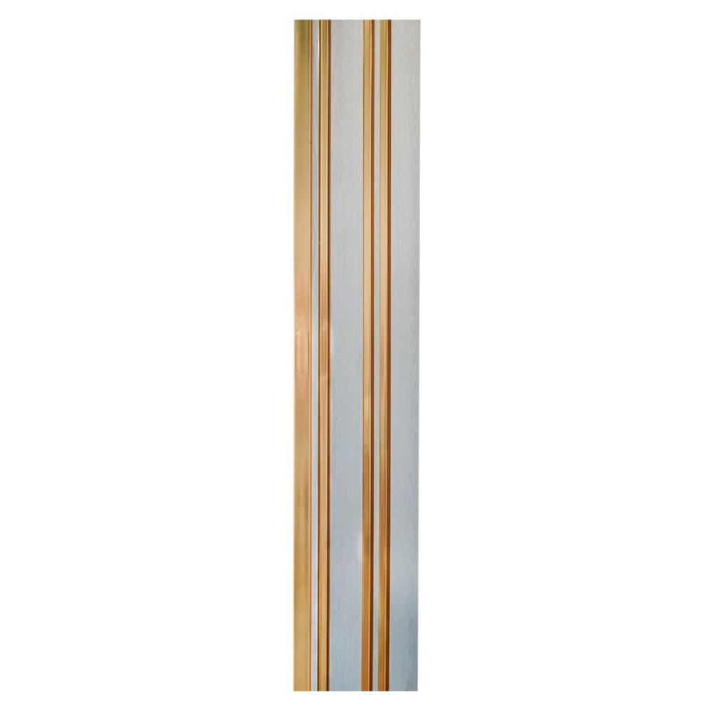 Set 5 panouri decorative, lamelar, polimer rigid, D5493, 270x12x1cm, Gri/Auriu [2]