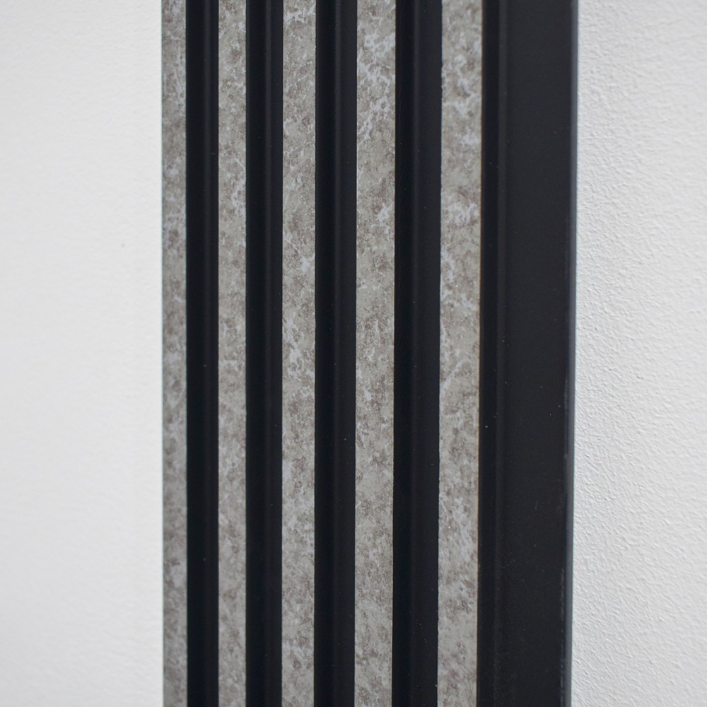 Set 5 panouri decorative, lamelar, polimer rigid, D5494, 270x12x1cm, Negru/Gri [4]