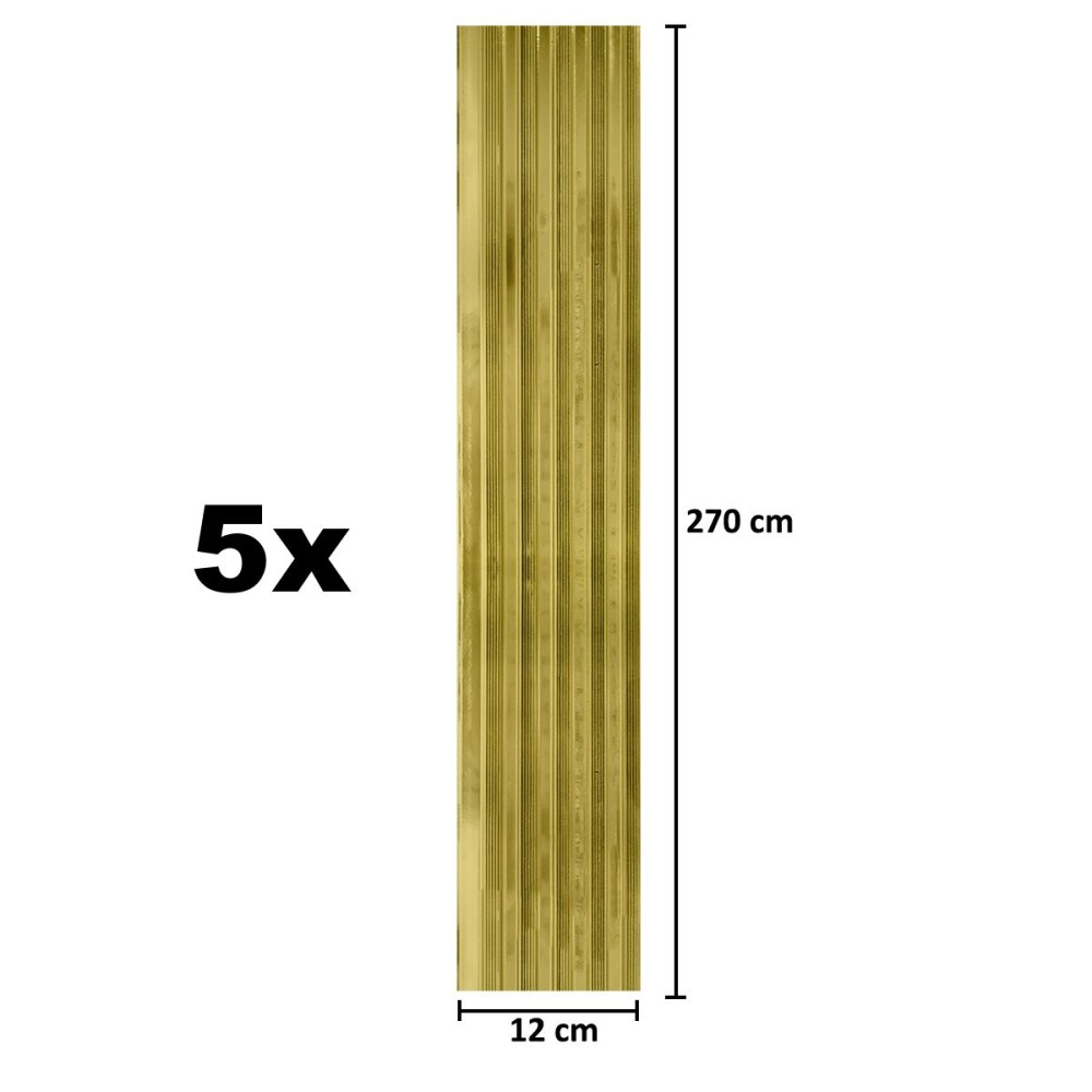 Set 5 panouri decorative, lamelar, polimer rigid, D5498, 270x12x1cm, Auriu [5]