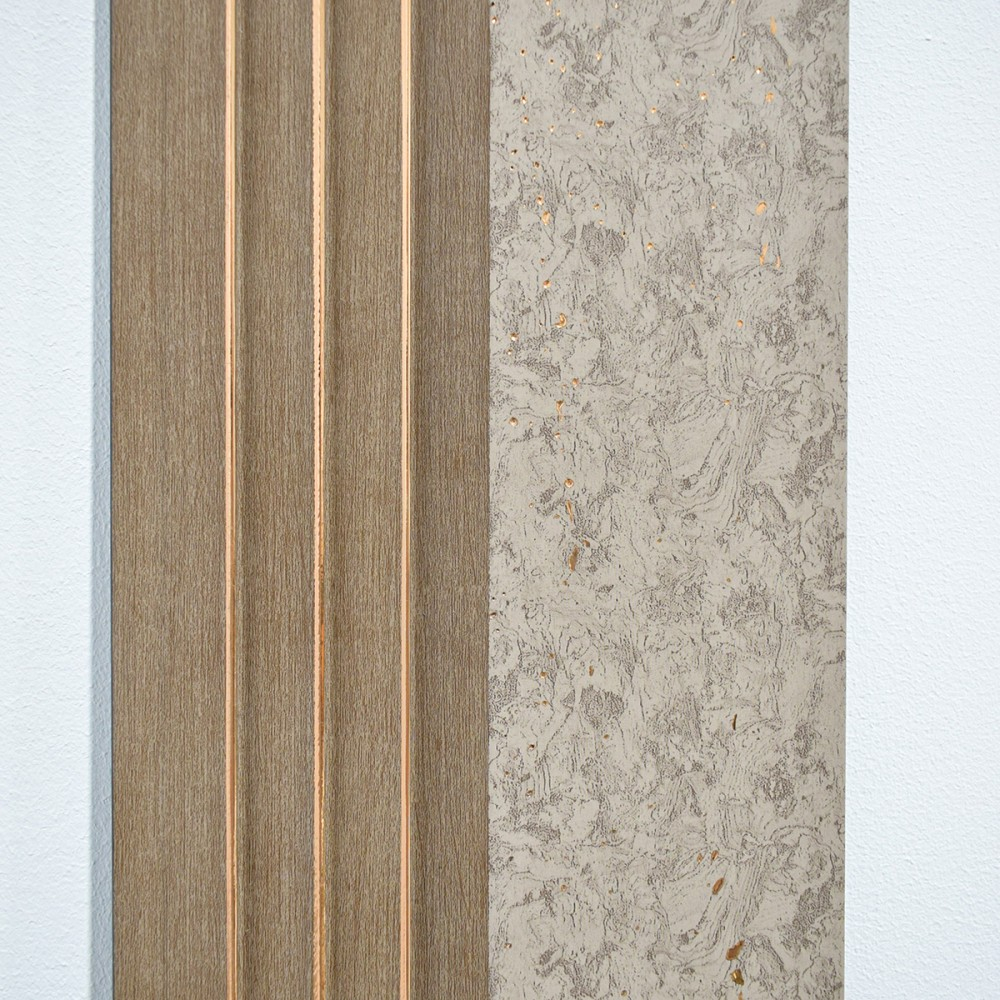 Set 5 panouri decorative, lamelar, polimer rigid, D5501, 270x16x1cm, Crem inchis [4]