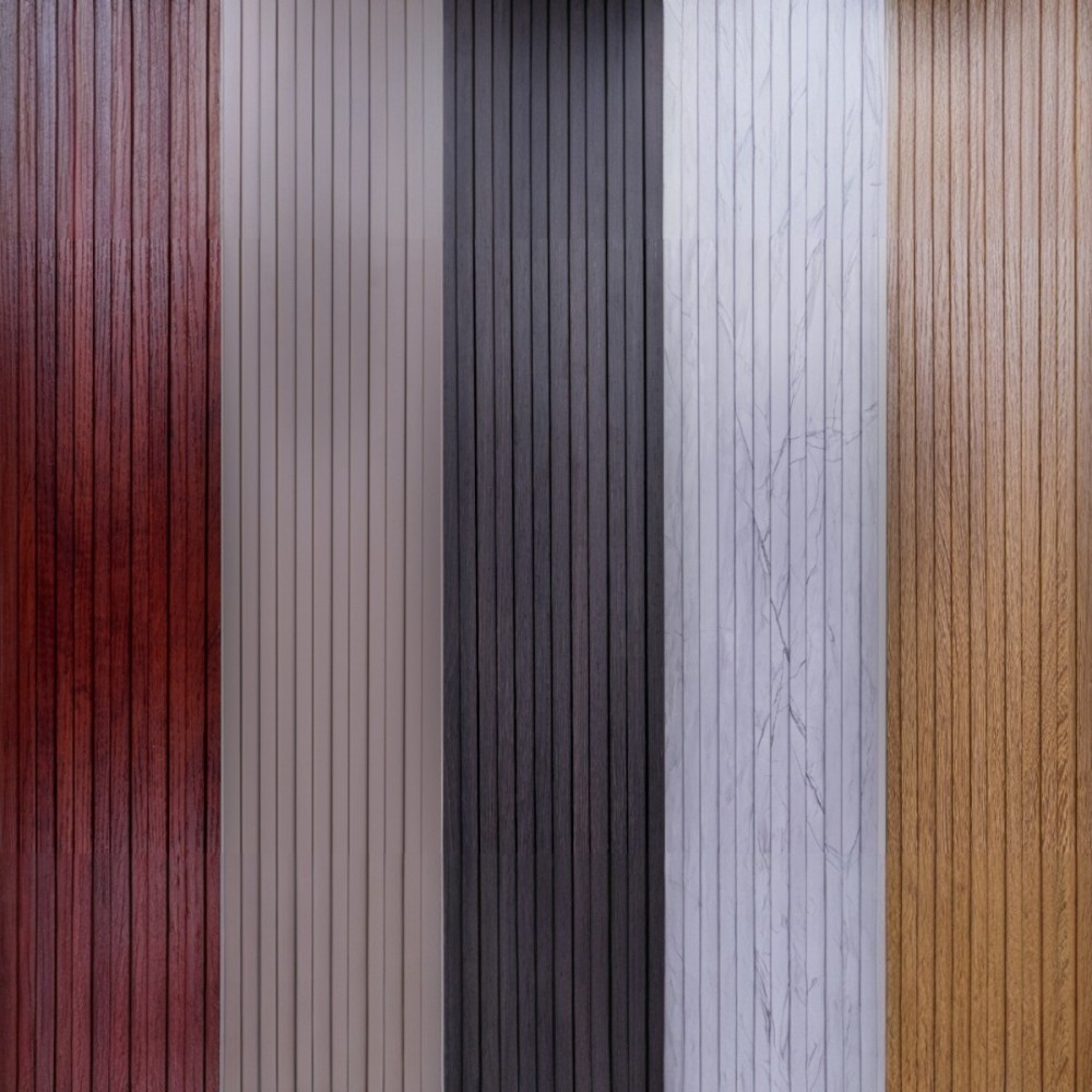 Set 5 panouri decorative, lamelar WPC, cu 6 caneluri, D6222, 260x17x1.8cm, Maro Rubin [4]