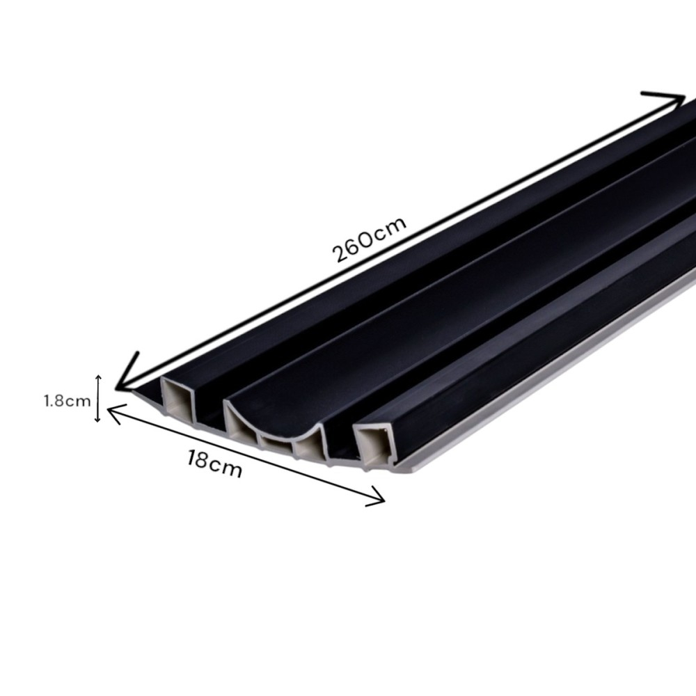Set 5 panouri decorative, lamelar WPC, D6227, 260x18x1.8cm, Negru [9]