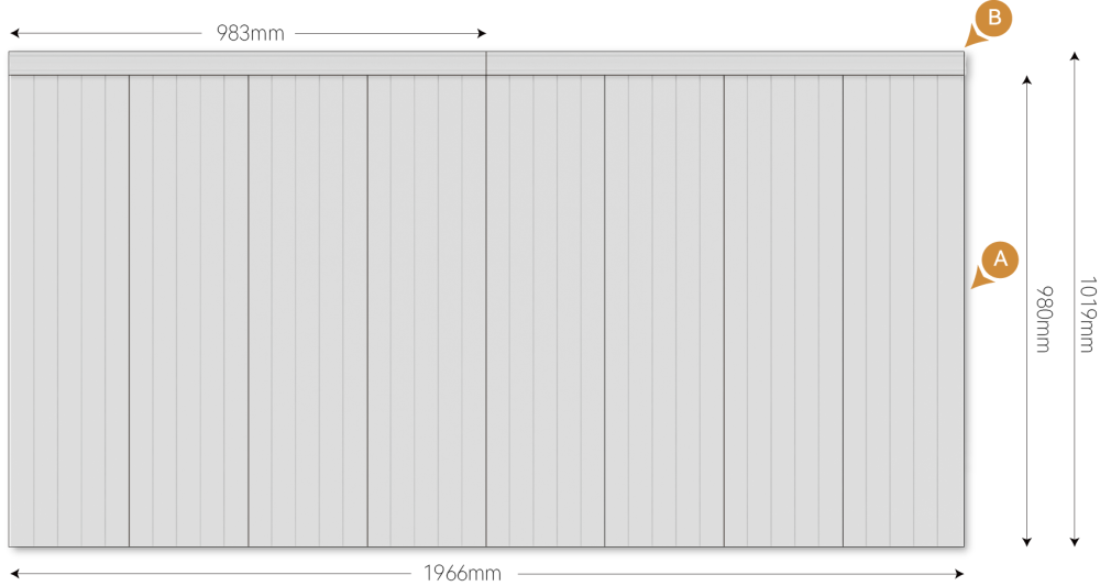 Set 8 buc - Plăci lambriu de perete Pure Stripe din polistiren, Stejar, 980 x 250 x 6 mm/bucată, total 1,96 m² [4]