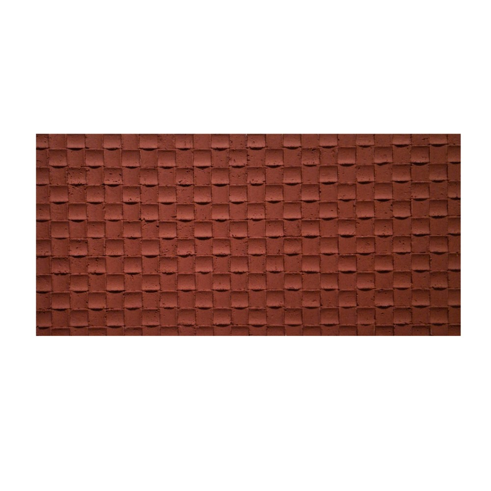 Set 9 panouri decorative flexibile din praf de piatra D7342, ignifuge, strat ceramic UV, 1200x600x2 mm, Rosu caramiziu [2]