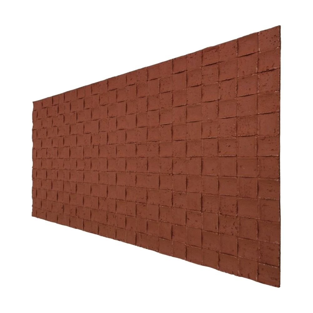 Set 9 panouri decorative flexibile din praf de piatra D7342, ignifuge, strat ceramic UV, 1200x600x2 mm, Rosu caramiziu [3]