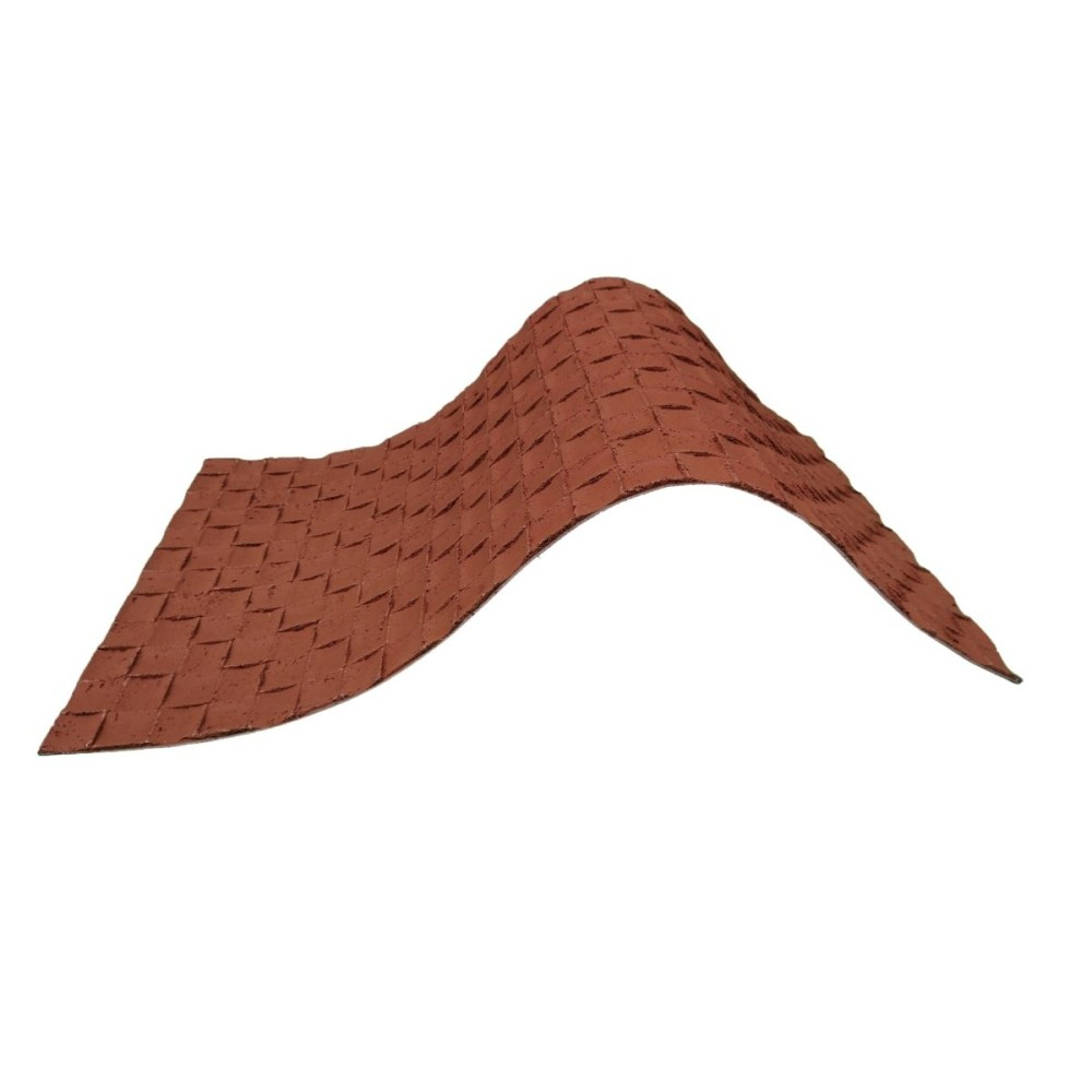 Set 9 panouri decorative flexibile din praf de piatra D7342, ignifuge, strat ceramic UV, 1200x600x2 mm, Rosu caramiziu [4]