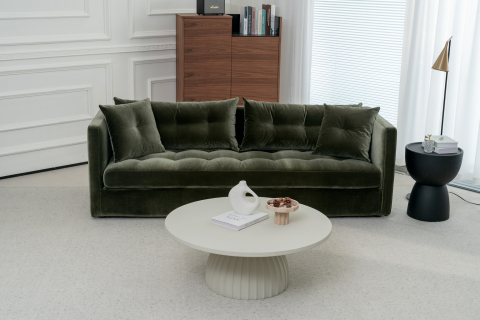 Canapele - Canapea Toscana (husă detașabilă), 2110 x 800 mm, tapițerie verde moss green