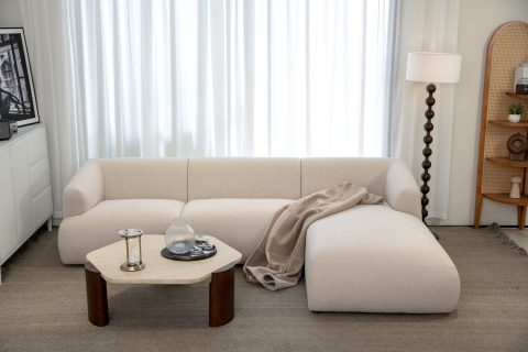 Canapele - Canapea Trentino, 920 x 1850 mm, tapițerie de culoare beige organic
