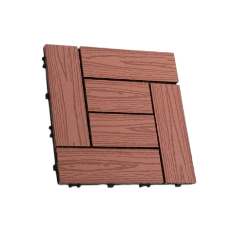 Pardoseala WPC - Dala terasa WPC D6252, antiderapanta, rezistenta UV si inghet -40C/+60C, 300x300x20 mm, Visiniu