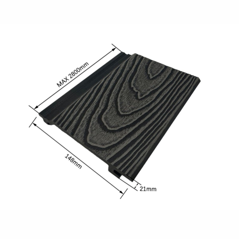 Lambriu Exterior WPC D7497, Stejar Gri, 2800 mm x 148 mm x 21 mm, 6 buc./pachet [1]