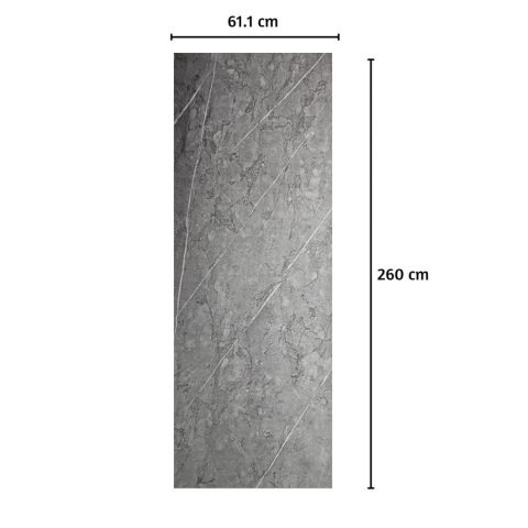 Element decorativ de perete WPC D7565, gri marmorat, 2600 mm x 611 mm x 9 mm, 4 buc./pachet [1]