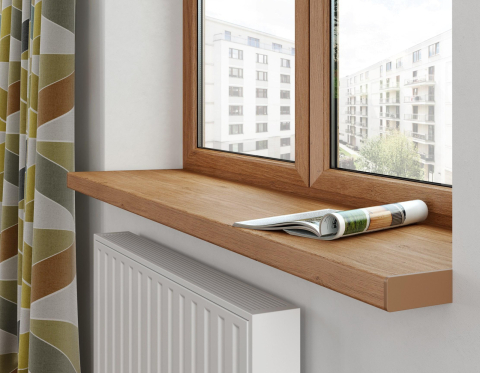 Glafuri Interioare - Glaf interior Vilo pentru fereastră, decor Stejar Auriu - 1,8 mp, 3000×300×40 mm, PVC Rigid