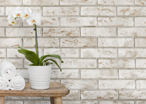 Lambriuri PVC - Lambriu PVC Vilo Motivo, Cărămidă Maro Ruginiu
