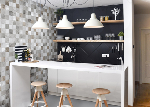 Lambriuri PVC - Lambriu PVC Vilo Motivo, Cuburi Multicolore