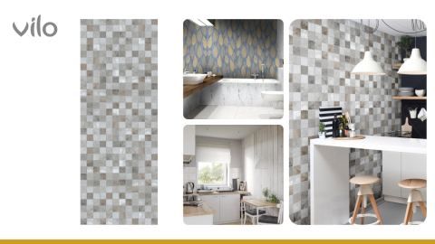 Lambriu PVC Vilo Motivo, Cuburi Multicolore [1]