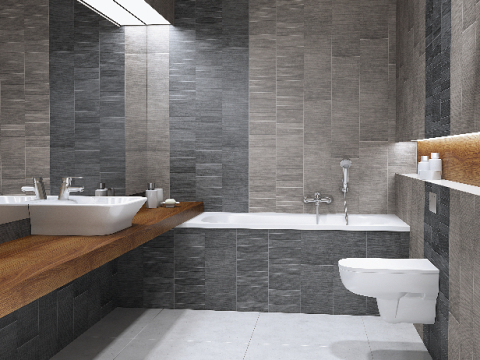 Lambriuri PVC - Lambriu PVC Vilo Motivo, Decor Gri Grafit