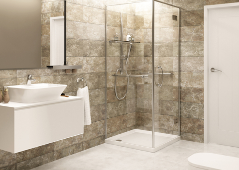Lambriuri PVC - Lambriu PVC Vilo Motivo, Gresie Bej Nisipiu