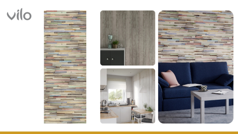 Lambriu PVC Vilo Motivo, Lemn Colorat [1]
