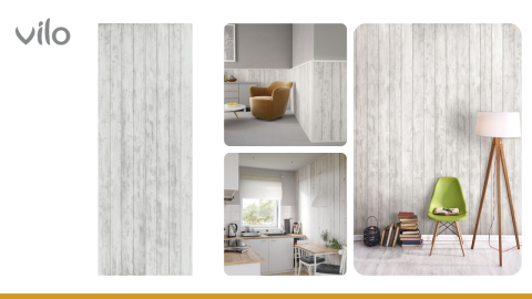 Lambriu PVC Vilo Motivo, Lemn Gri [1]