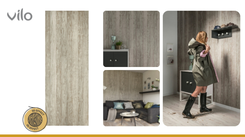 Lambriu PVC Vilo Motivo, Lemn Maro Antic [3]