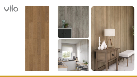 Lambriu PVC Vilo Motivo, Lemn Maro Caramel [1]
