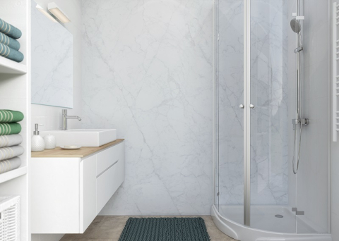 Lambriuri PVC - Lambriu PVC Vilo Motivo, Marmură Albă Carrara