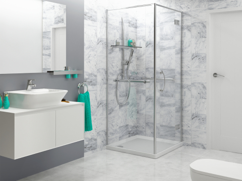Lambriuri PVC - Lambriu PVC Vilo Motivo, Marmură Albă Rece