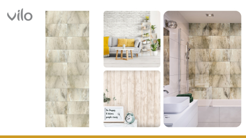 Lambriu PVC Vilo Motivo, Marmură Bej Biscuite [3]