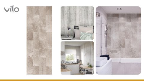 Lambriu PVC Vilo Motivo, Piatră Bej Pastel [2]