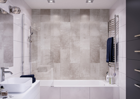 Lambriuri PVC - Lambriu PVC Vilo Motivo, Piatră Bej Pastel