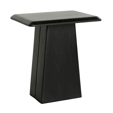 Mese de accent - Masă de accent Kipolo, 500 x 400 x 550 mm, Vopsit negru mat, cu textura lemnului vizibilă