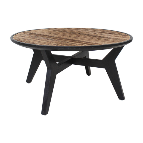 Mese de cafea - Masă de cafea Tarani, 800 x 800 x 400 mm, Lemn vopsit negru mat cu por deschis (textura lemnului vizibilă)